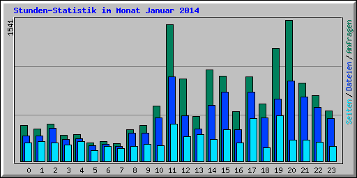 Stunden-Statistik im Monat Januar 2014