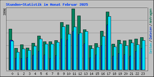 Stunden-Statistik im Monat Februar 2025