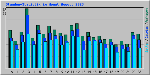 Stunden-Statistik im Monat August 2026